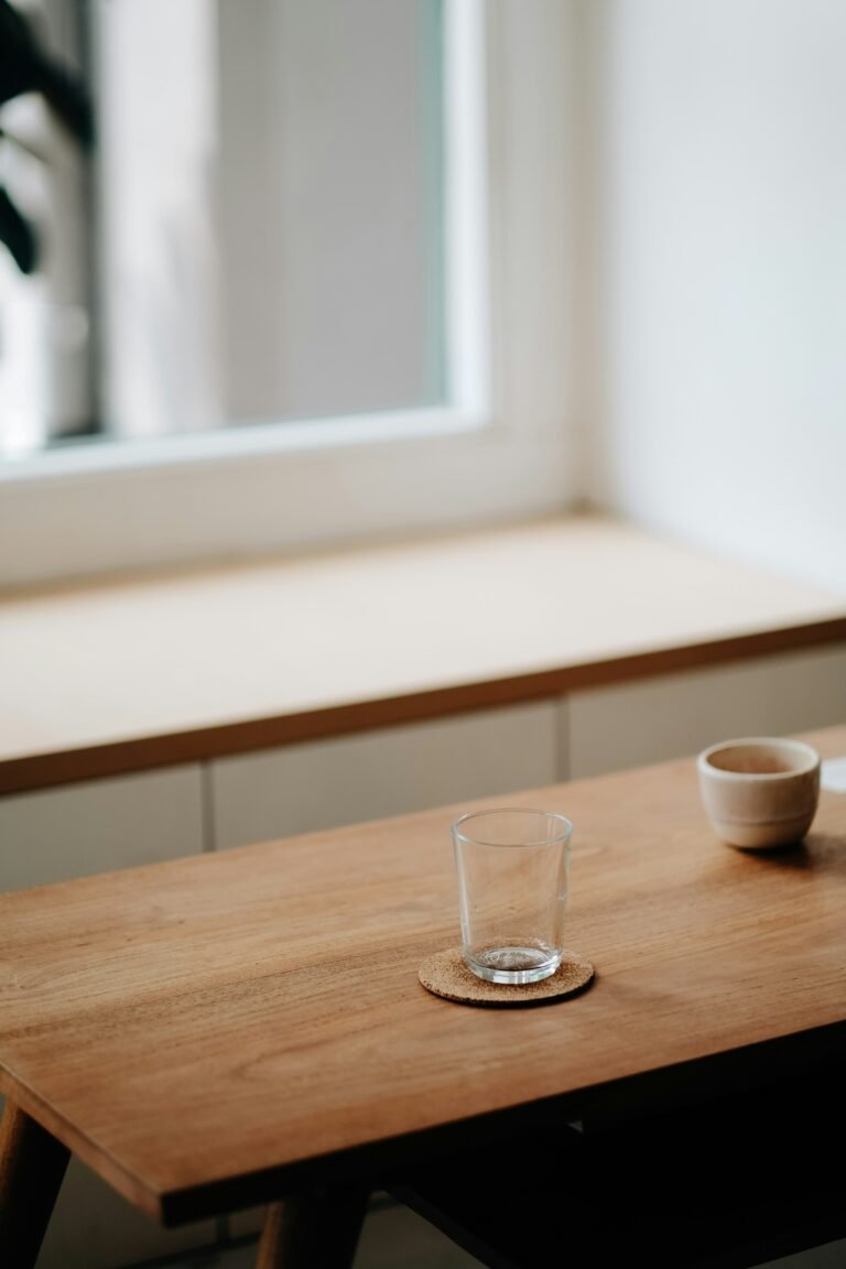 Absorbent coasters with a mug in a cozy living room