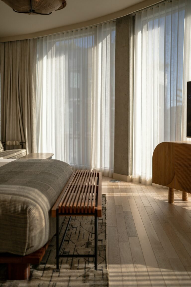 Best blackout curtains framing a window in a living room