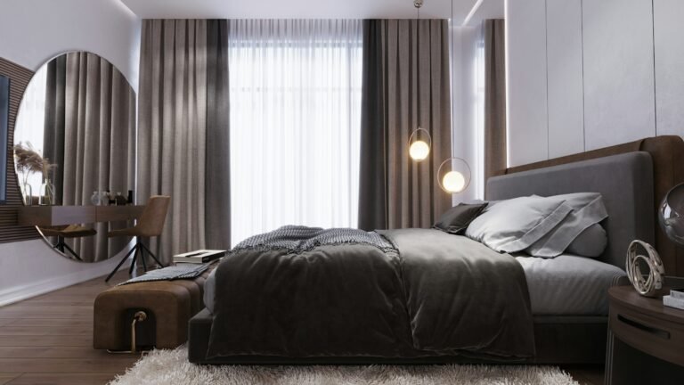 Best blackout curtains hanging in a calm bedroom