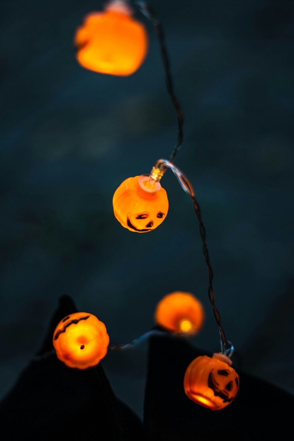 Orange string lights for Halloween decor