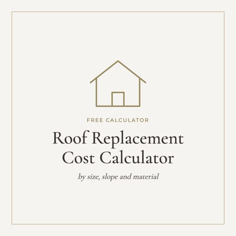 Roof replacement cost calculator