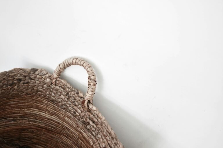Scalloped storage basket idea: a brown woven basket