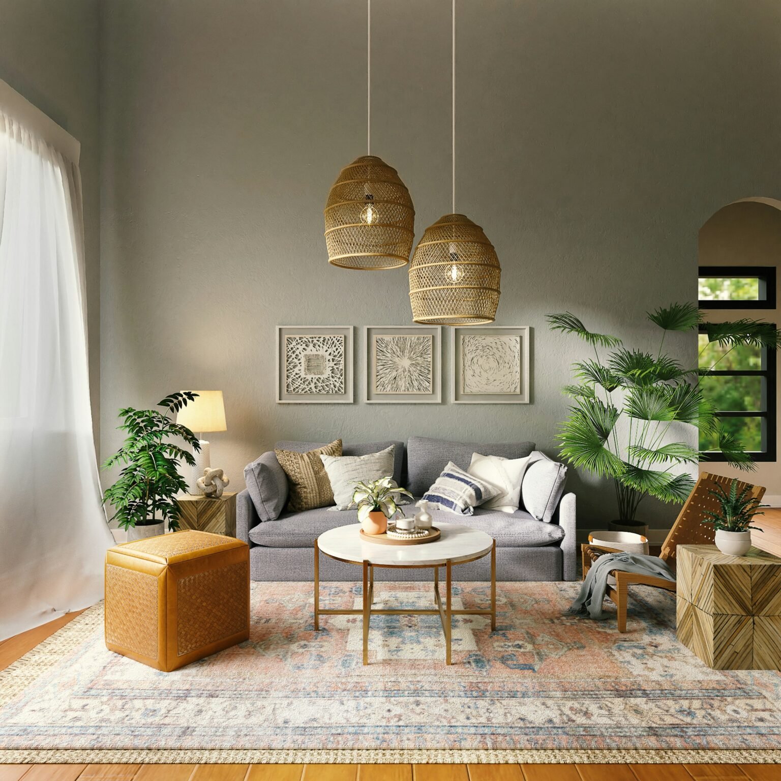 Gray sofa that shows the look of a dark gray stretch couch cover