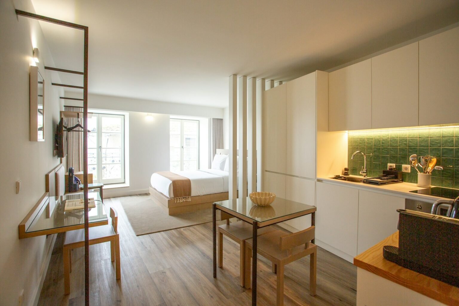 Small kitchen with a table and chairs