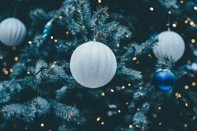 White Christmas bauble close-up