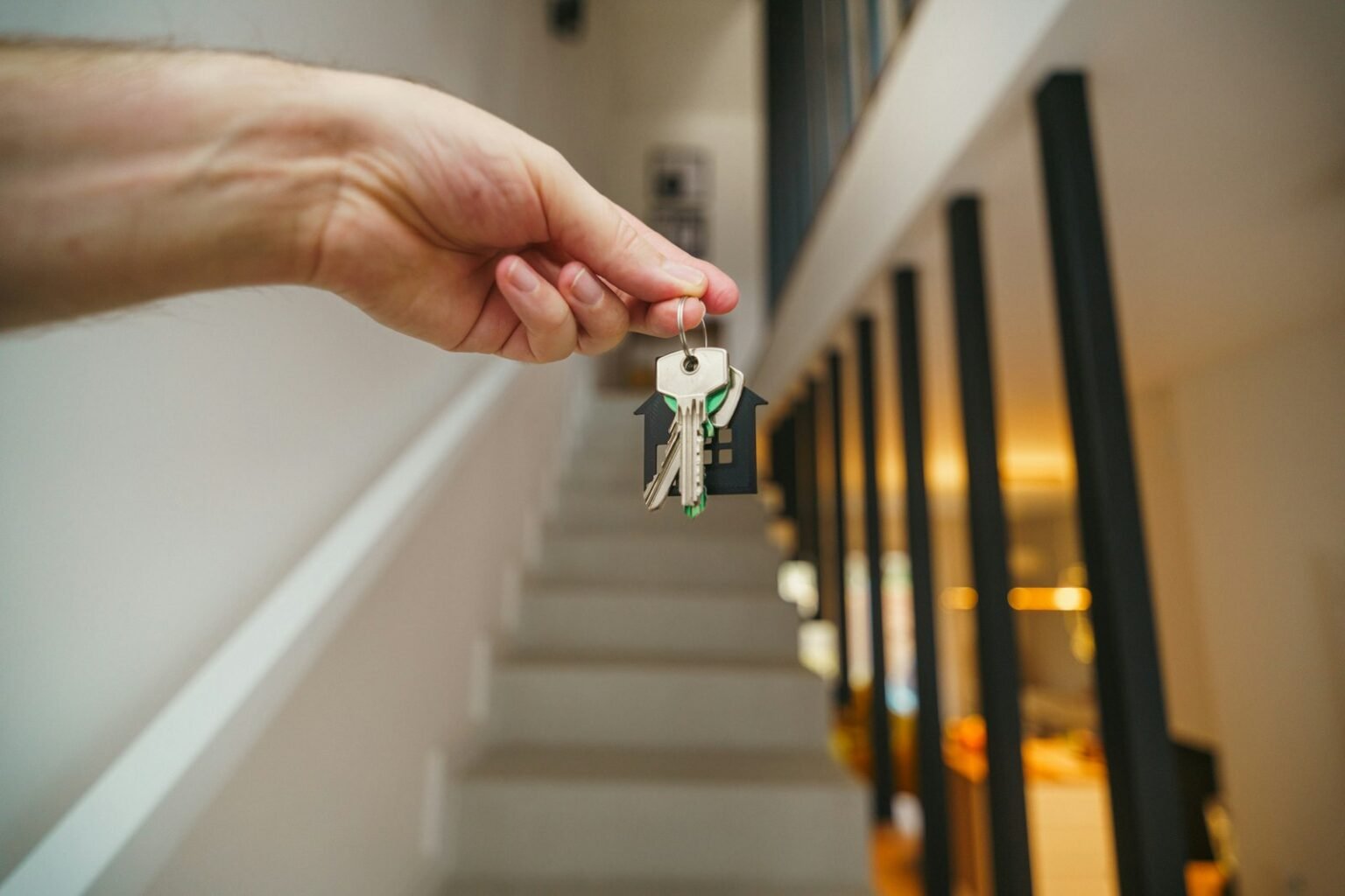Hand holding house keys
