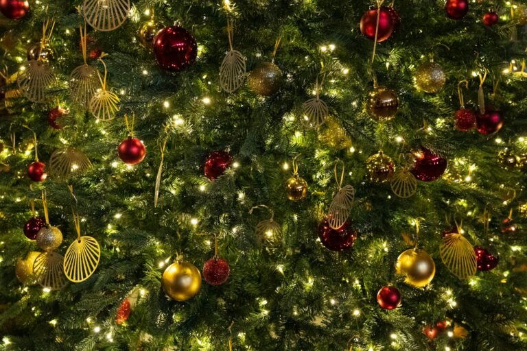 Christmas tree with many ornaments