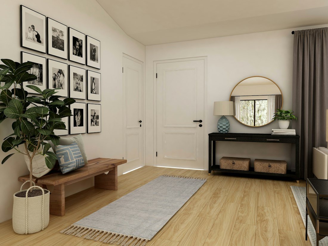 Entryway with a gallery wall