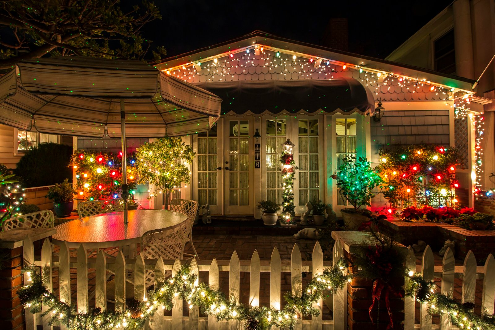 House with Christmas lights