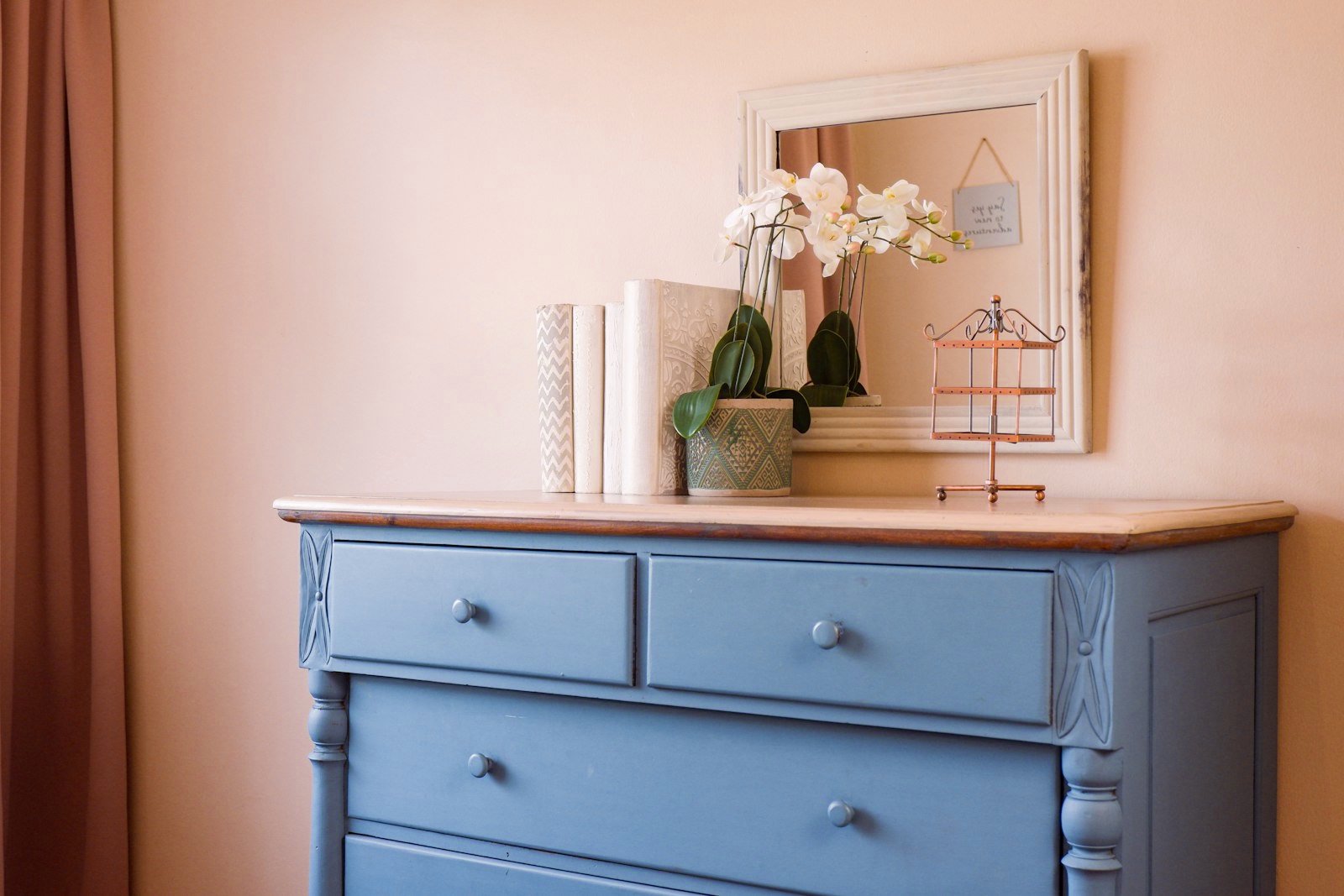 Blue painted dresser