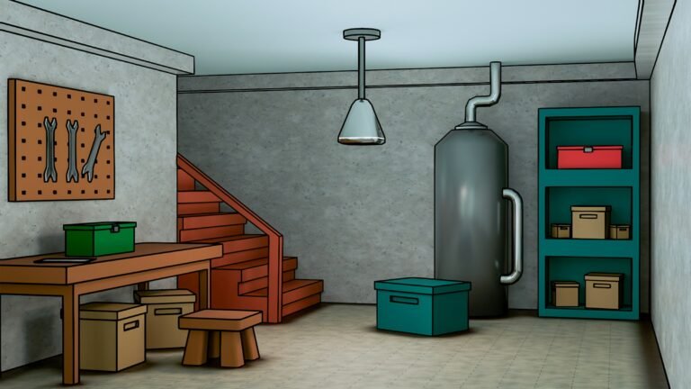 Basement utility room
