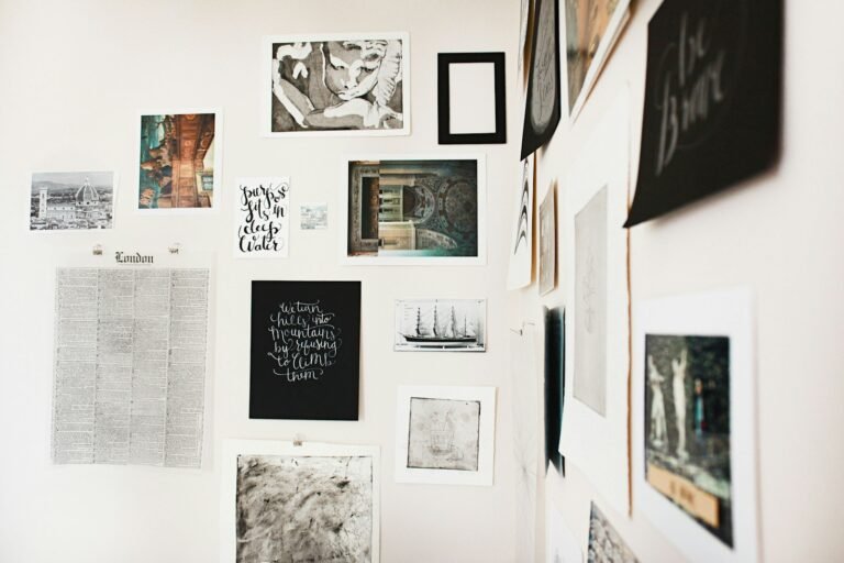 Gallery wall with framed prints