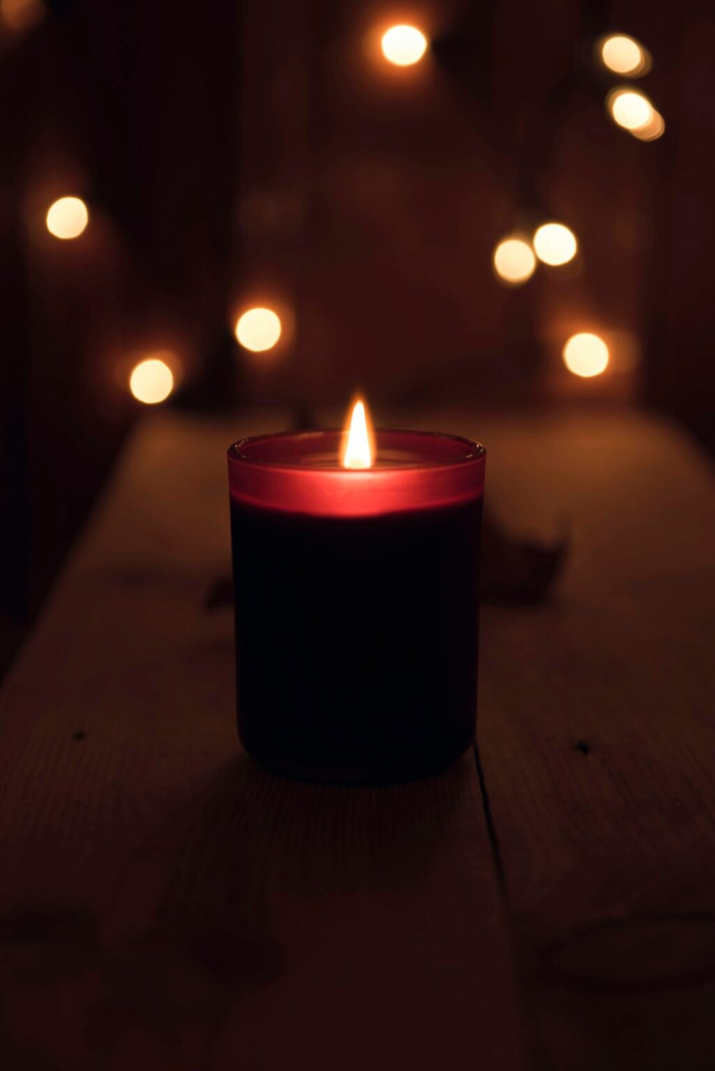 Tealight candle glowing