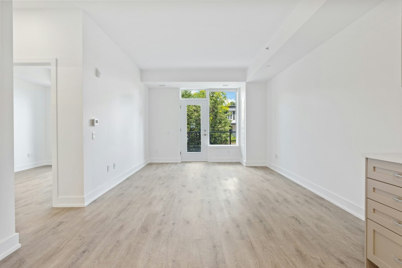 White door on a white wall