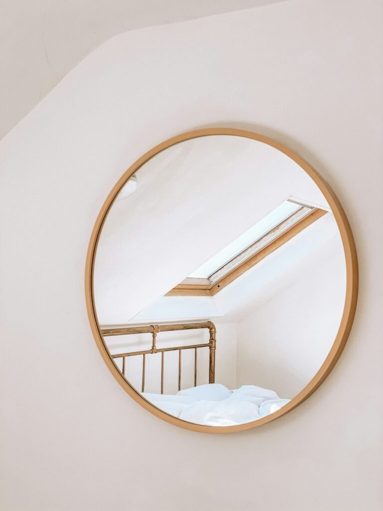Round wood mirror