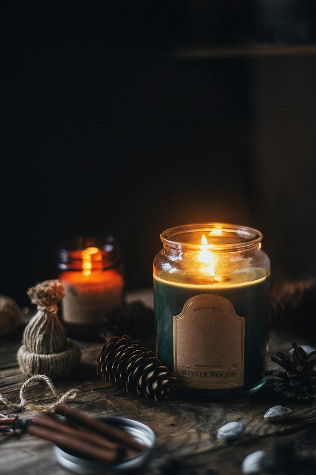 Candle in a glass jar