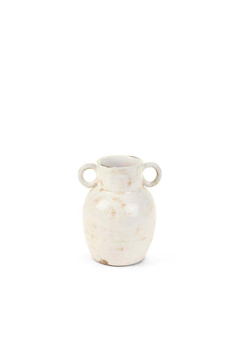 Vase set with handles idea: small rustic white vase with handles